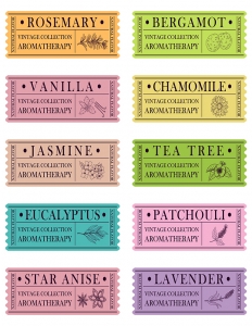 Aromatherapy. Set of vintage labels.