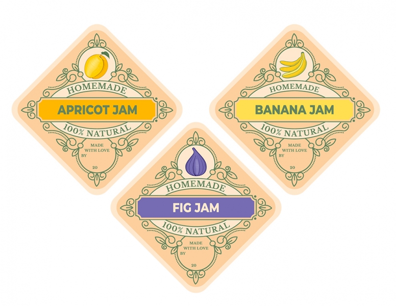 Vintage Jam Labels Set