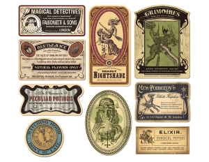 Vintage halloween apothecary labels