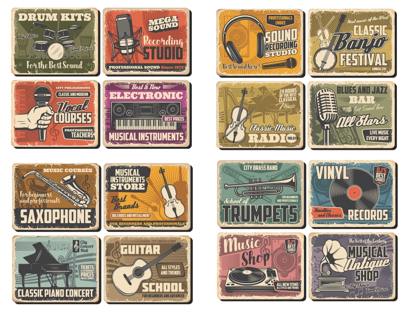 Printable Scrapbooking Vintage Music Embellishments - Style24