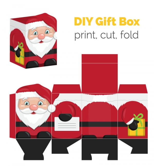 Christmas DIY Santa shaped gift box